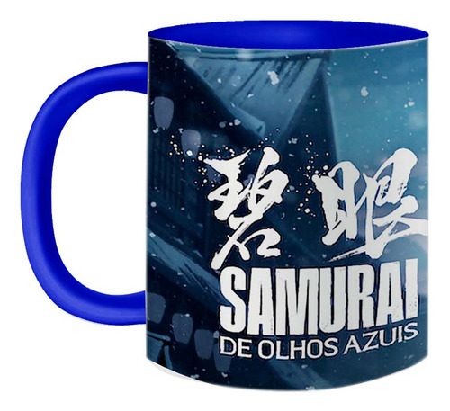 Caneca Samurai De Olhos Azuis Anime Mizu Na Neve