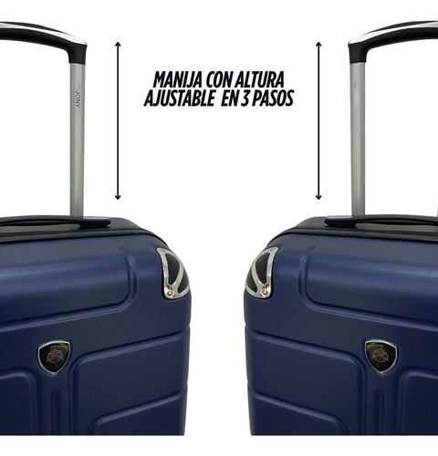 Set 2 Maletas Rígidas 26 Y 23 Pulgadas Con Ruedas Azul Rayas