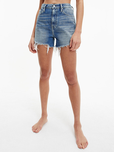 Short Denim Mom Azul Calvin Klein Mujer