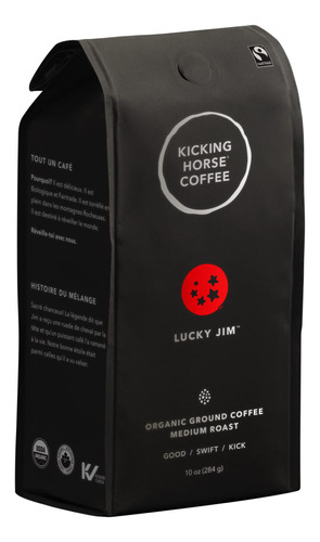 Kicking Horse Coffee Lucky Jim, Tostado Medio, Molido, 10.02