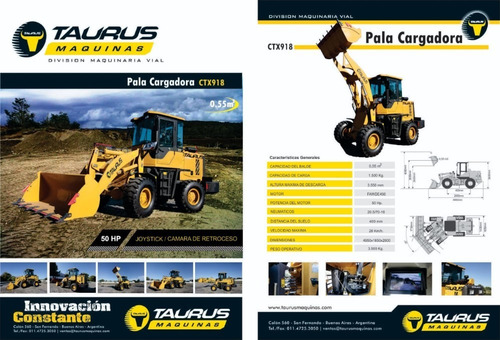 Pala Cargadora Taurus Ctx 918 - 0,5 Medio Mt Metro - 1500 Kg
