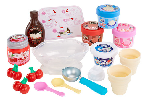 Little Tikes Creative Chefs Kit de Helado - Set de Heladería Infantil con Arena de Juego Make-It! Mix, 17 Accesorios Realistas, Tarjeta de Recetas y Mesa de Juego Plegable, No Comestible