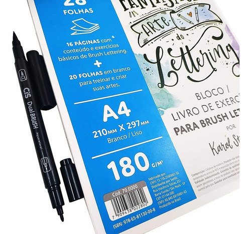 Bloco Livro De Exercícios Para Brush Lettering Cis E Caneta