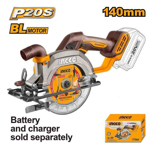 Sierra Circular 20v 140mm Brushless Ingco Csli1402 Sin Bat.