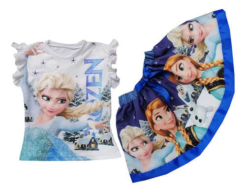 Conjunto De Falda/tutu Para Niña De Frozen Ana Y Elsa - Rj