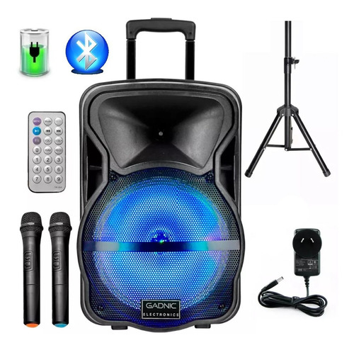 Bafle Potenciado 12 3500w Bluetooth Usb Sd Bateria Led Cuota