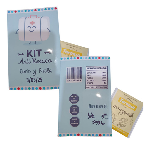150 Mini Bolsitas Kit Anti Resaca 9x15 Cm Fiestas Cumples