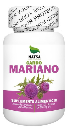 Cardo Mariano, 100 Cápsulas, Calidad Premium Sabor Natural