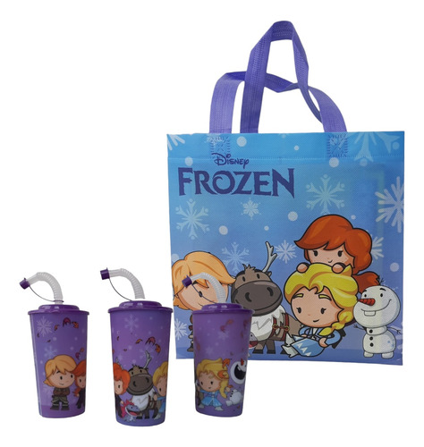 Paquete De 20 Bolsas Dulceros Frozen Y 20 Vasos Frozen