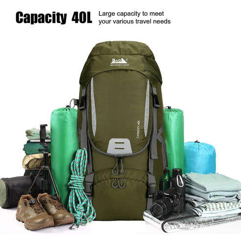 Mountain Land Mochila De Senderismo Para Acampar De 40l Con