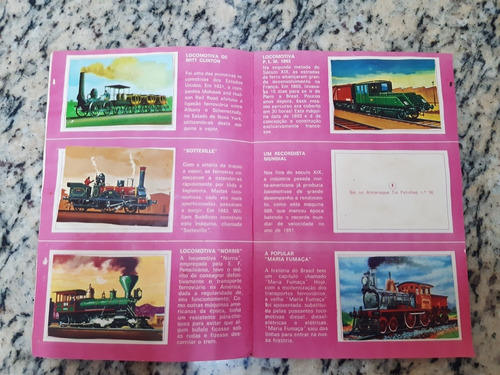Álbum E Figurinhas Locomotivas. Antigo Raro. Década 60 (Usado)