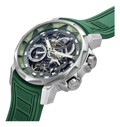 Reloj Skeleton Auto Feice Fm511 Para Hombre, 5 Atm, Correa D