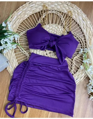 Roupa cropped sales e saia