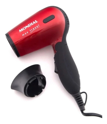 Secador De Cabelo Mondial Max Travel 1200w Sc10 Bivolt Cor Vermelho/Preto 110V/220V