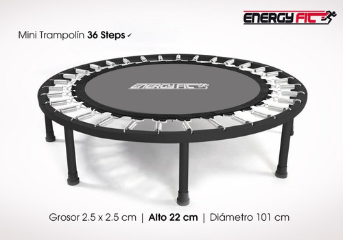 Imagen 2 de 9 de Mini Trampolin Gimnasia Fitness Profesional 36 Steps + Funda