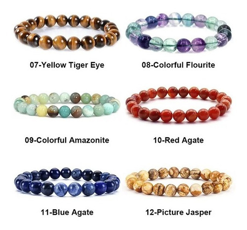 Imagen 2 de 8 de Pulseras De Piedras Hombres