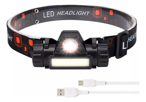 Linterna Minero Cabeza Vincha Led Cob Punta Iman Recargable