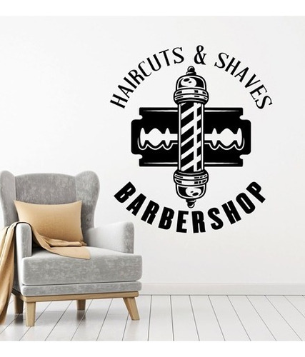 Vinilo Decorativo Salón Barbershop Peluqueria Haircuts 