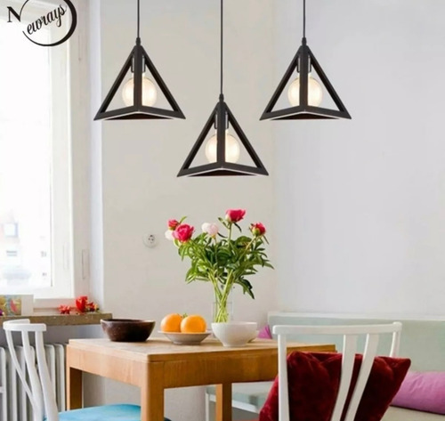 Lámpara Triangulo Vintage Kh-813 Minimalista 2 Piezas