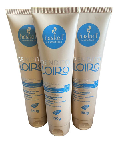 Kit 3 Proteina Creme De Pentear Bendito Loiro 150gr Haskell