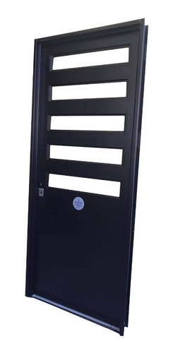 Puerta Doble Chapa Inyectada Premium 5 Paños Fijos 80x200