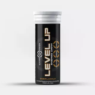 Level Up - Pré Treino Energético Em Pastilhas Efervescentes - Sabor Laranja - 10 Pastilhas - Gamer Power Nutrition