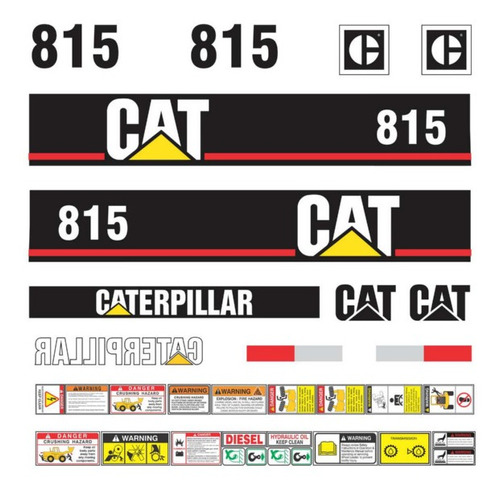 Calcomanías Caterpillar 815 Moderna Preventivos Originales