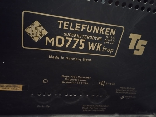 Radio Telefunker 1941, De Bulbos, Sí Funciona !!! (Usado)