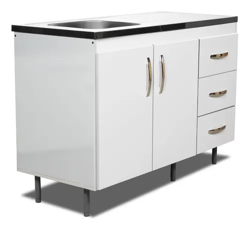 Bajo Mesada 1.20 Mts Mueble De Cocina 2 Puertas 3 Cajones