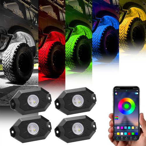 4 Capsula Luz Led Blanca Rgb Roca Kit Multifuncion Neon Alto