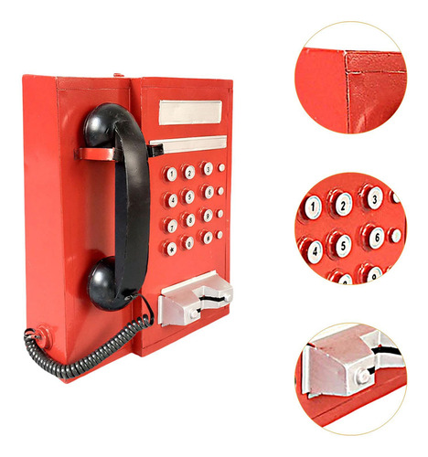 Modelo De Teléfono Fijo Montado En La Pared, 30,5 X Rojo
