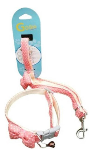 Collar Y Correa Para Mascota De 1 X 1,2cm Fucsia