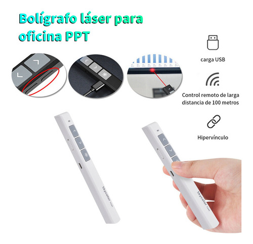 Presentador Powerpoint Puntero Láser Inalámbrico Blanco