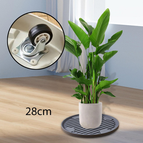 Soporte Para Con Rueda, Maceta Gris Diámetro Exterior 28cm