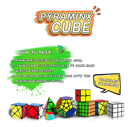 Juego De Cubos Mágicos 9 Unidades, Juguetes Para Todos Color De La Estructura