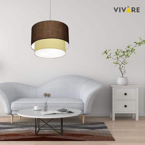 Colgante cilíndrico café y beige Mj-4356 para mesa de comedor y sala de estar