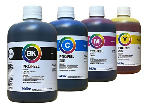 Tintas Para Impressora G3110 G6010 Inktec Profeel - 4x 500ml Tinta Cyan Magenta Yellow Black