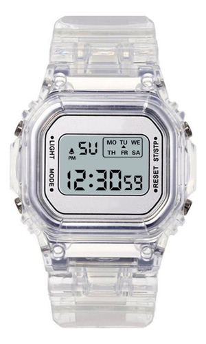 Reloj Deportivo Digital Clásico Transparente De Dama