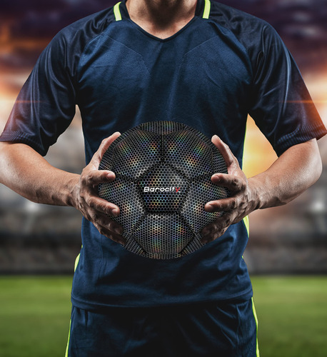 Barocity - Pelota De Fútbol Negra Tamaño 5, Cubierta Sintéti