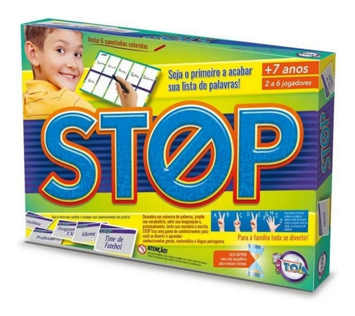Jogo De Mesa Stop Com 6 Canetas Coloridas