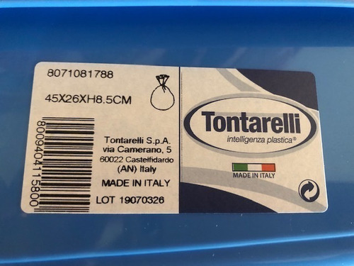 Escurridor Secaplatos Plastico Bandeja Italiano Tontarelli Color Azul