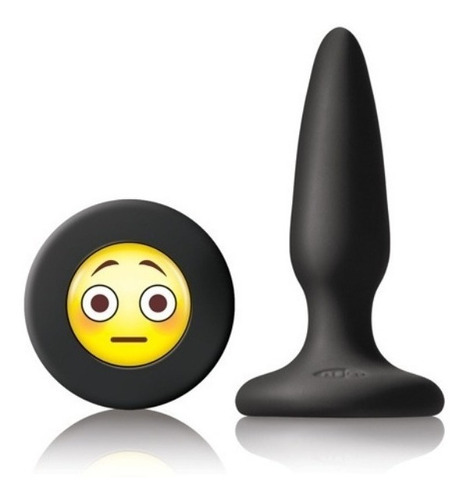 Plug Anal Chico Silicona Negro Cara Pena - Mojis Emoji #omg