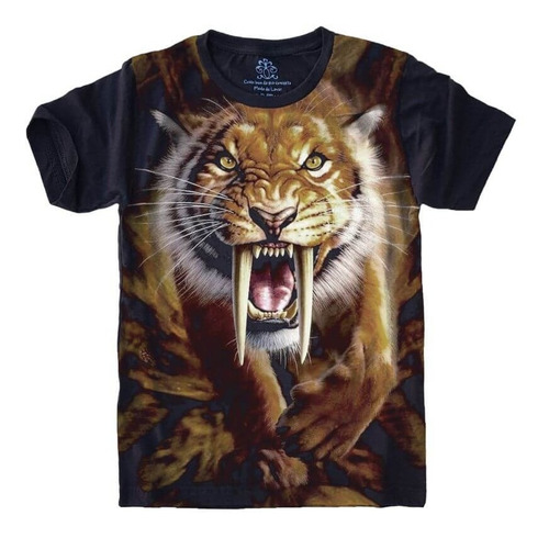 Camiseta Infantil Tigre Dente De Sabre S-464
