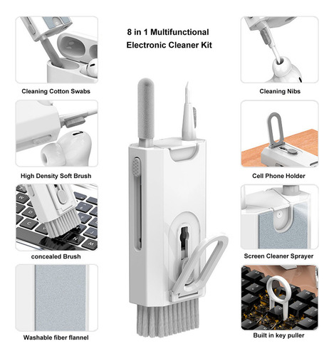 Kit De Limpiador Electrónico 8 En 1 Portátil Multifuncional