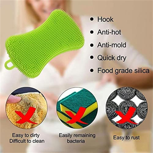 6 Esponjas Reutilizables De Silicona For Lavar Platos,