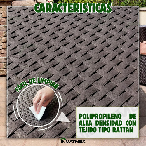 Sala Para Exterior Tipo Rattan Modelo Tulum Inmatmex Estructura Marrón oscuro
