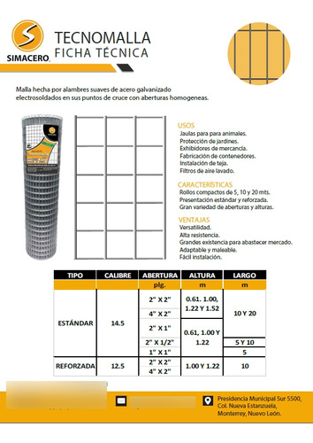 2 Mallas De Acero Multimalla Ab.1.27x5cm. Alt.61cm. L 10m