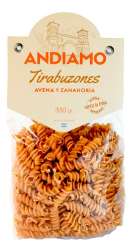 Fideos Tirabuzones De Avena Y Zanahoria Andiamo - 350 Grs