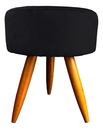 Poltrona Cadeira Com Puff Retro Para Varanda Pequena E Fofa Cor Preto