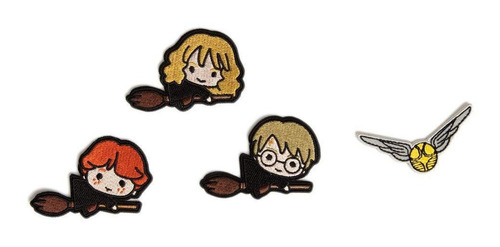 Imagem 2 de 2 de Kit 4 Patches Harry Potter Quadribol - Tamanho Uni